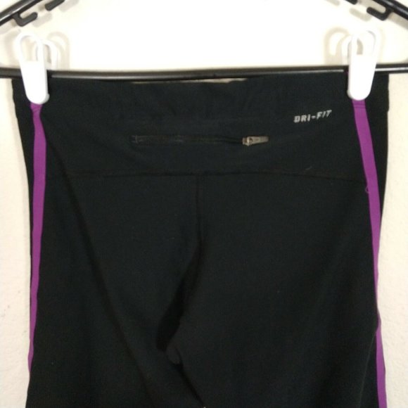 NIKE Dri-Fit Women's Epic Mesh Insert Capri Leggings Reflective Black Sz S (26") - Picture 7 of 12